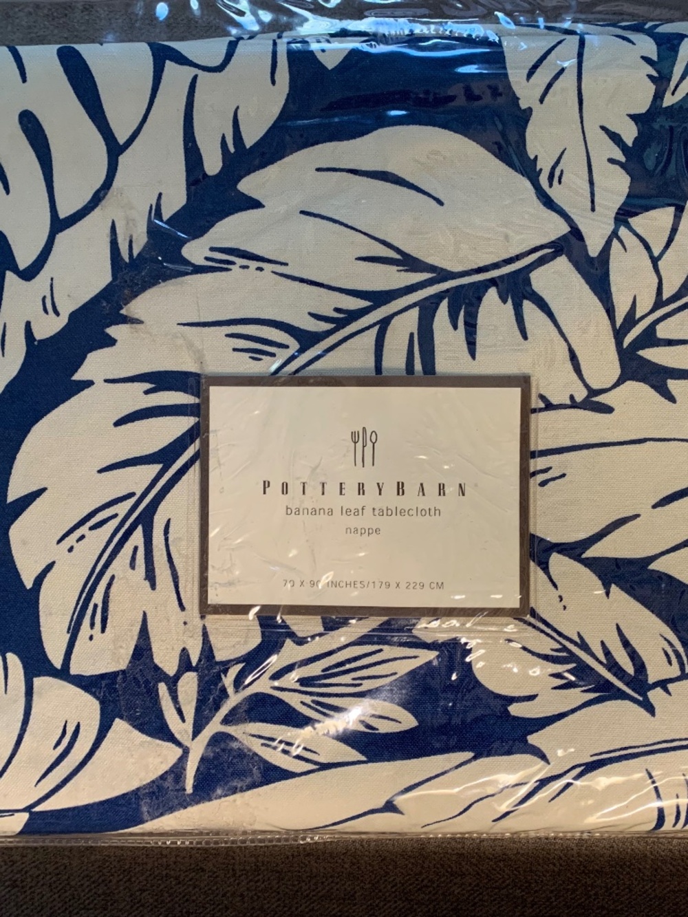 Pottery Barn Banana Leaf Tablecloth  70” x 90”